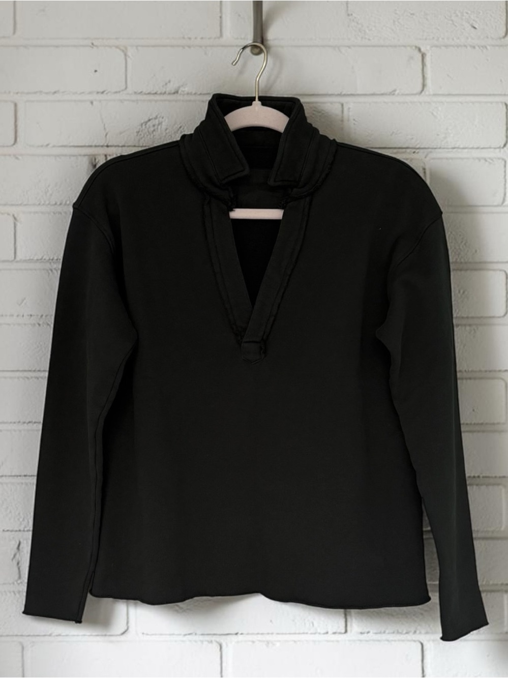 815 Frank & Eileen Patrick Popover Henley Dark Green Cotton Triple Terry XS NWT